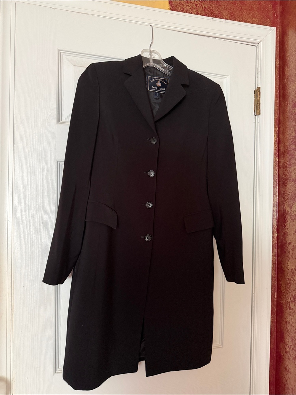 St. John Collection Black Long Tailored Trench Coat